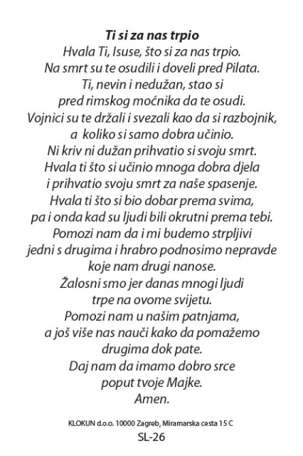 Ti si za nas trpio
