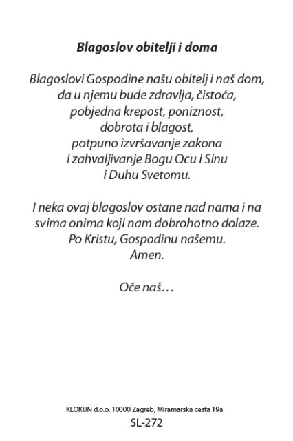 Blagoslov obitelji i  doma