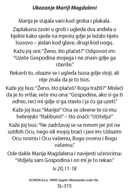 Ukazanje Mariji Magdaleni