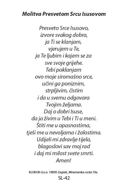 Molitva Presvetom Srcu Isusovom