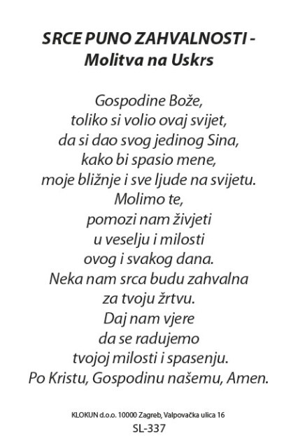 Molitva na Uskrs